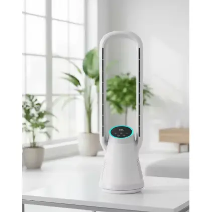 Bezlopatkový ventilátor pro domácnost Tichý ventilátor čističky vzduchu s dálkovým ovládáním